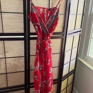 Trixxi Red Floral Jumpsuit